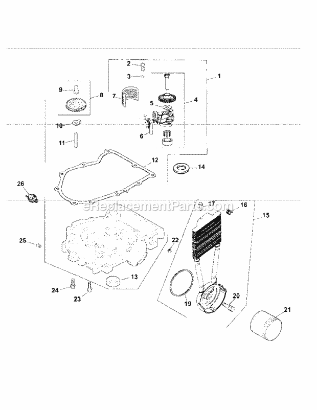 Cv730-0025 Oil Pan & Lubrication Diagram and Parts List for M54-KH 53BB5B8W750 Cub Cadet Sprayer